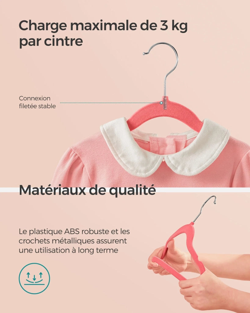 Grucce per bambini set da 50 in velluto con ganci antiscivolo color oro rosa modello per bambini per gonne vestiti pantaloni t-shirt rosso 12_0005103
