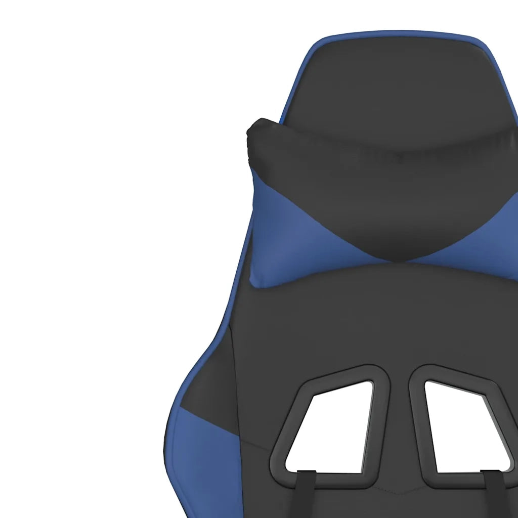 Sedia da Gaming Massaggiante Nero e Blu in Similpelle 345399