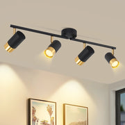 ZMH Faretto da soffitto 4 fiamme GU10 nero oro moderni per soggiorno
