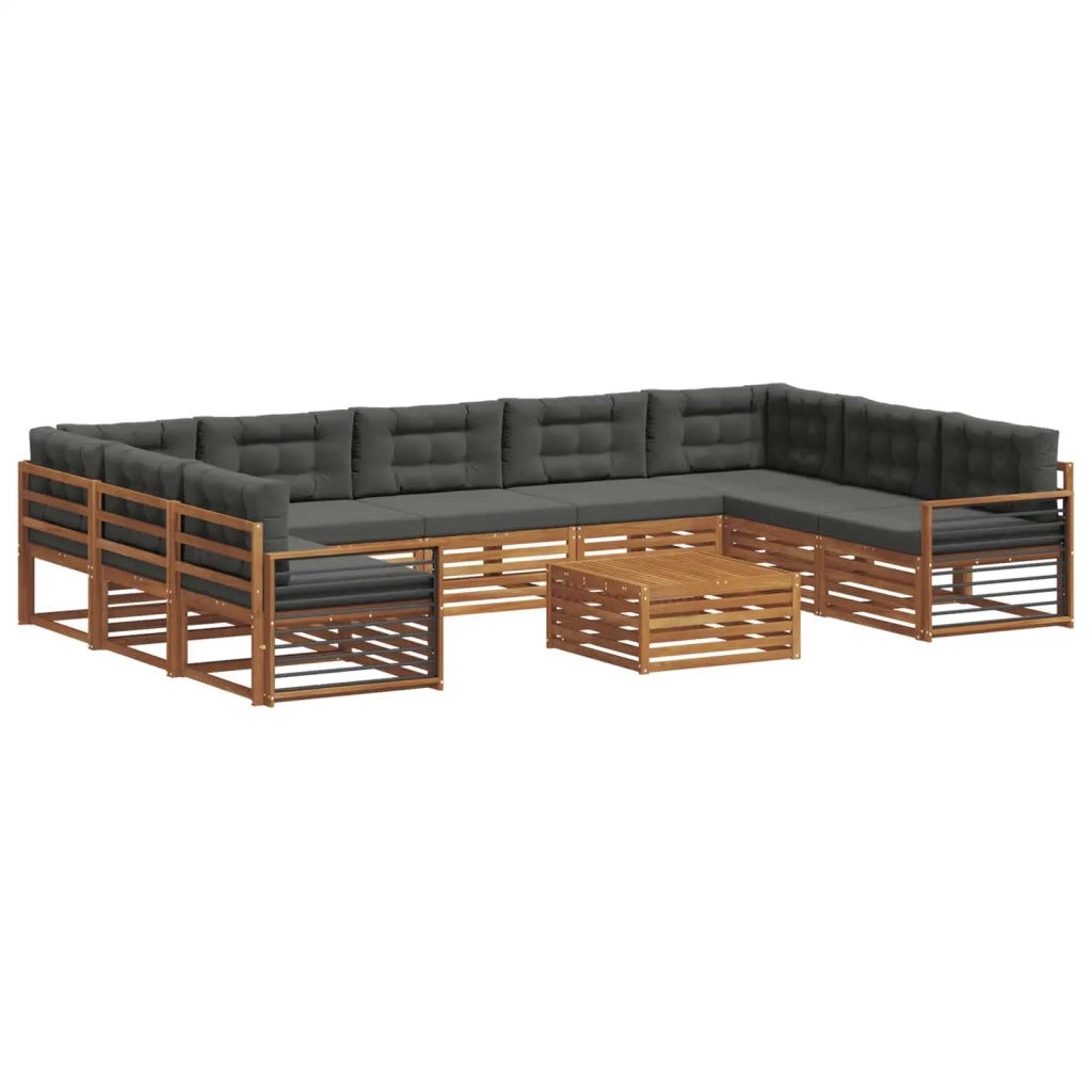Set di divani da esterno 10 pcs Naturale e Antracite 3374182