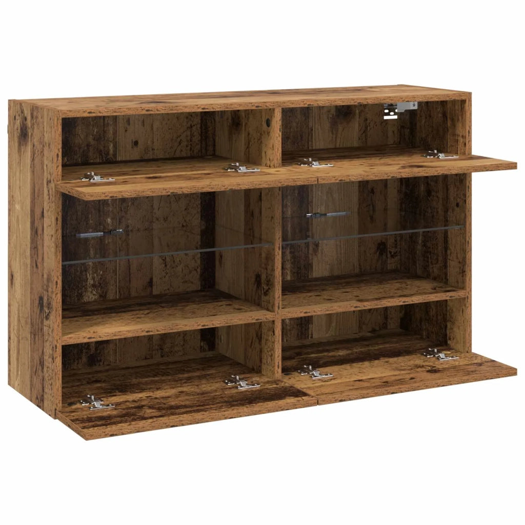Mobile TV da parete con LED Legno vecchio 98,5 x 30 x 60,5 cm 8000985