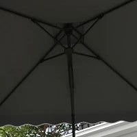 Ombrellone a Sbalzo con Doppio Tetto, Apertura a Manovella e Base a Croce, 2.5x2.5m, Grigio