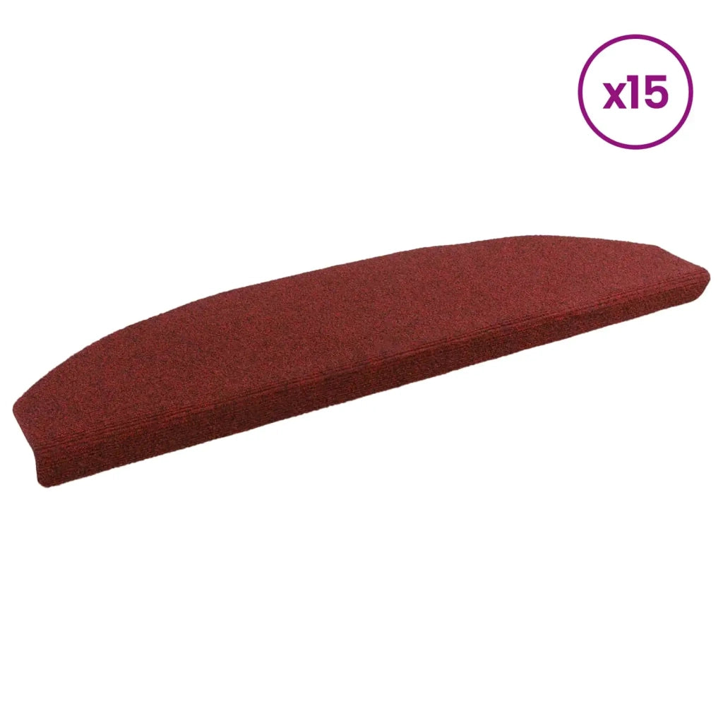 Tappetini per scale autoadesivi 15 pz | Gradini per Scale Rosso Bordeaux
