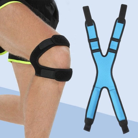 Supporto Articolo per Ginocchio Flessibile - Stabilizzatore per Ginocchio con Cintura - Disegno Respiratorio - Doppia Compressione - Indossabile in Modo Comodo - Adatto per Corsa e Attività Sportive - Protezione Ginocchio