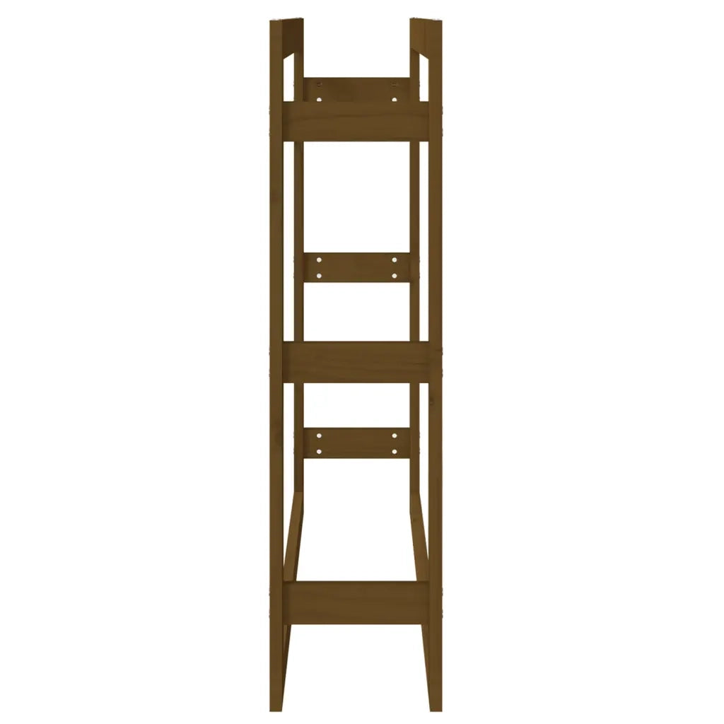 Portalegna-Scaffale per Legna Marrone Ambra 100x25x100cm Legno Massello di Pino