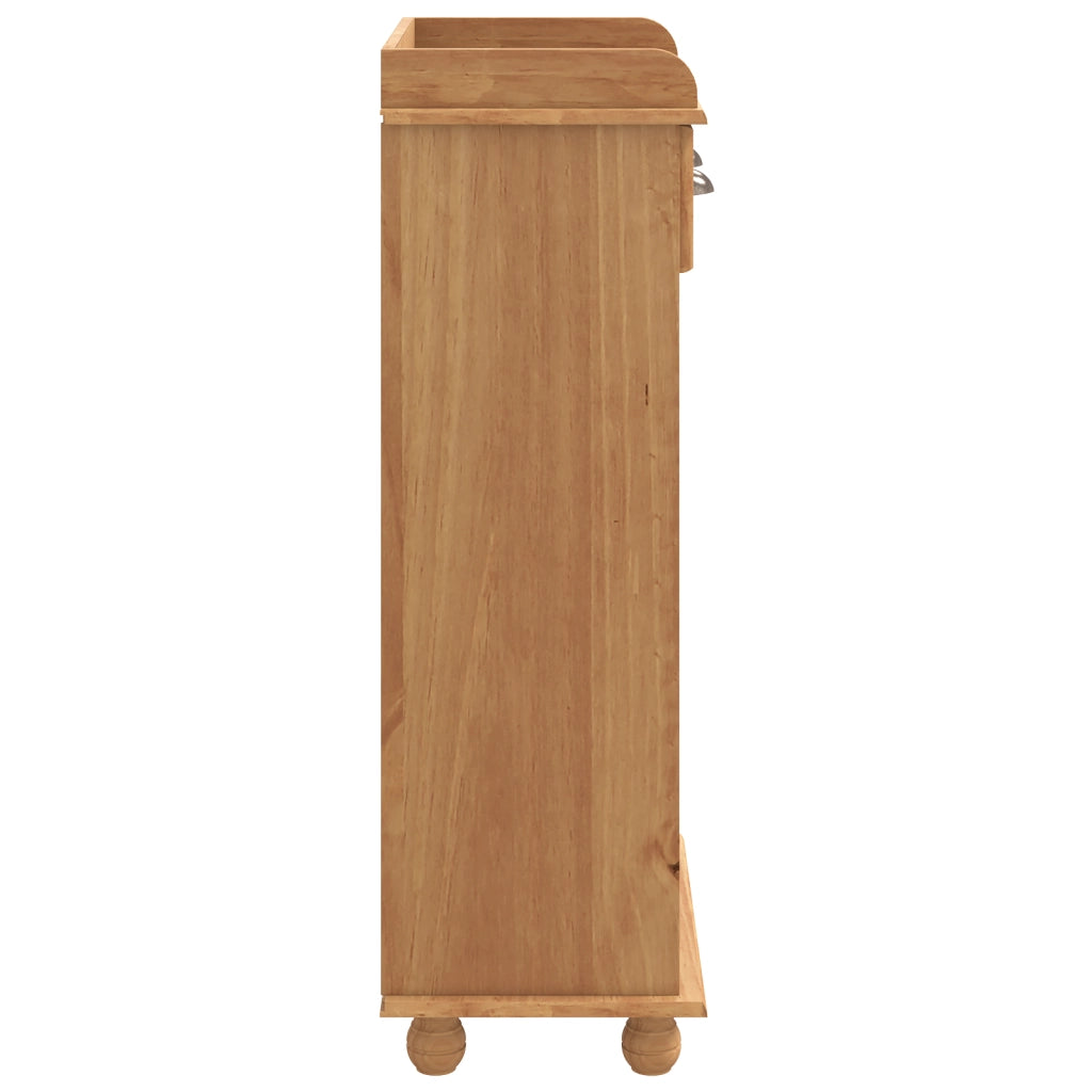 Cabinet vino ASKIM con 12 porta bottiglie in legno massello di pino color miele