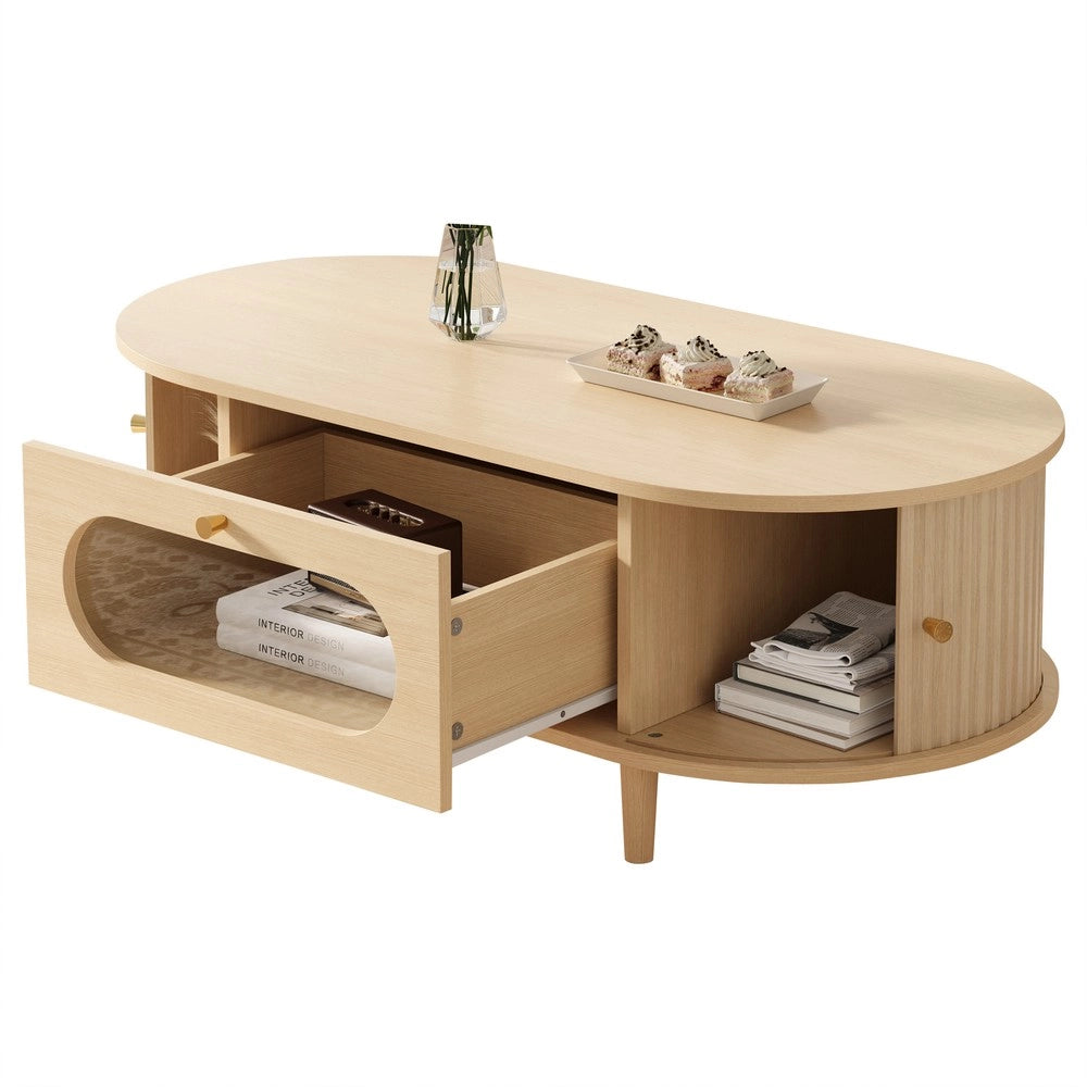 Tavolino da Caff¨¨ con Cassetto e Ripiano ¨C MINIMAL ¨C Legno, 100x50x36
