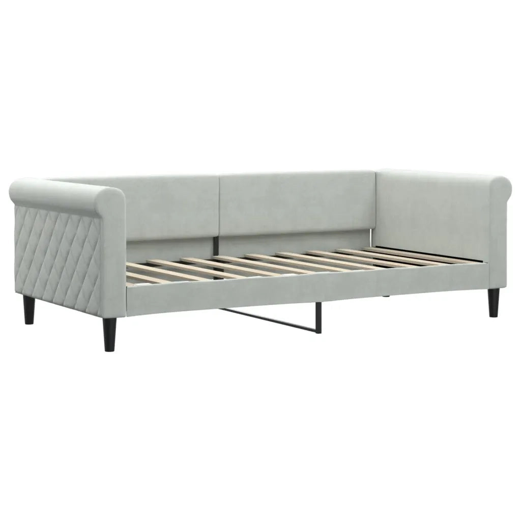 Divano letto | Sof¨¤ letto | Letto singolo Estraibile Cassetti Grigio Chiaro 90x190cm Velluto