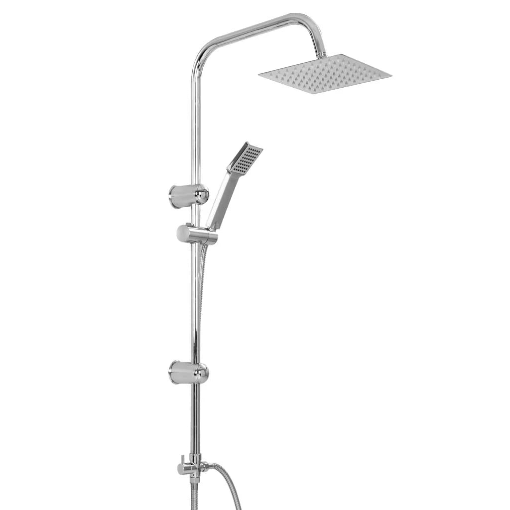Set doccia doppio con doccetta soffione quadrato orientabile per bagno di casa uso interno 95 cm 02_0003785