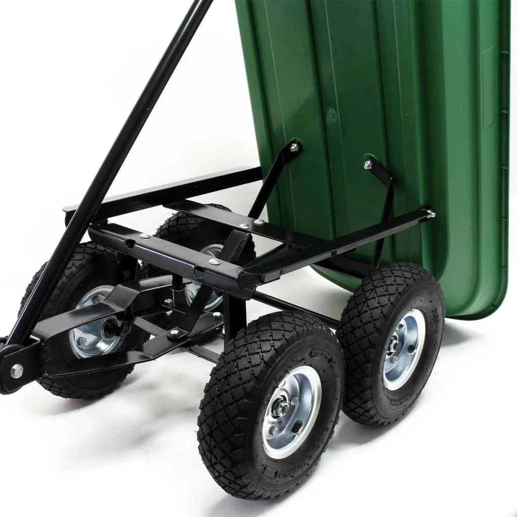 Carrello da giardino manuale capacità 125 litri 350 kg rimorchio ribaltabile carriola 16_0002564