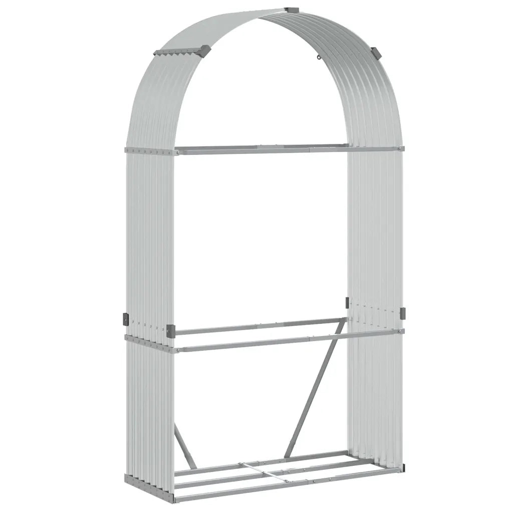 Portaceppi Argento 120x45x210 cm in Acciaio Zincatocod mxl 133078