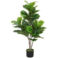 Fico Violino Artificiale 110cm Pianta Finta, Pianta Artificiale in Vaso, Regalo di Decorazione