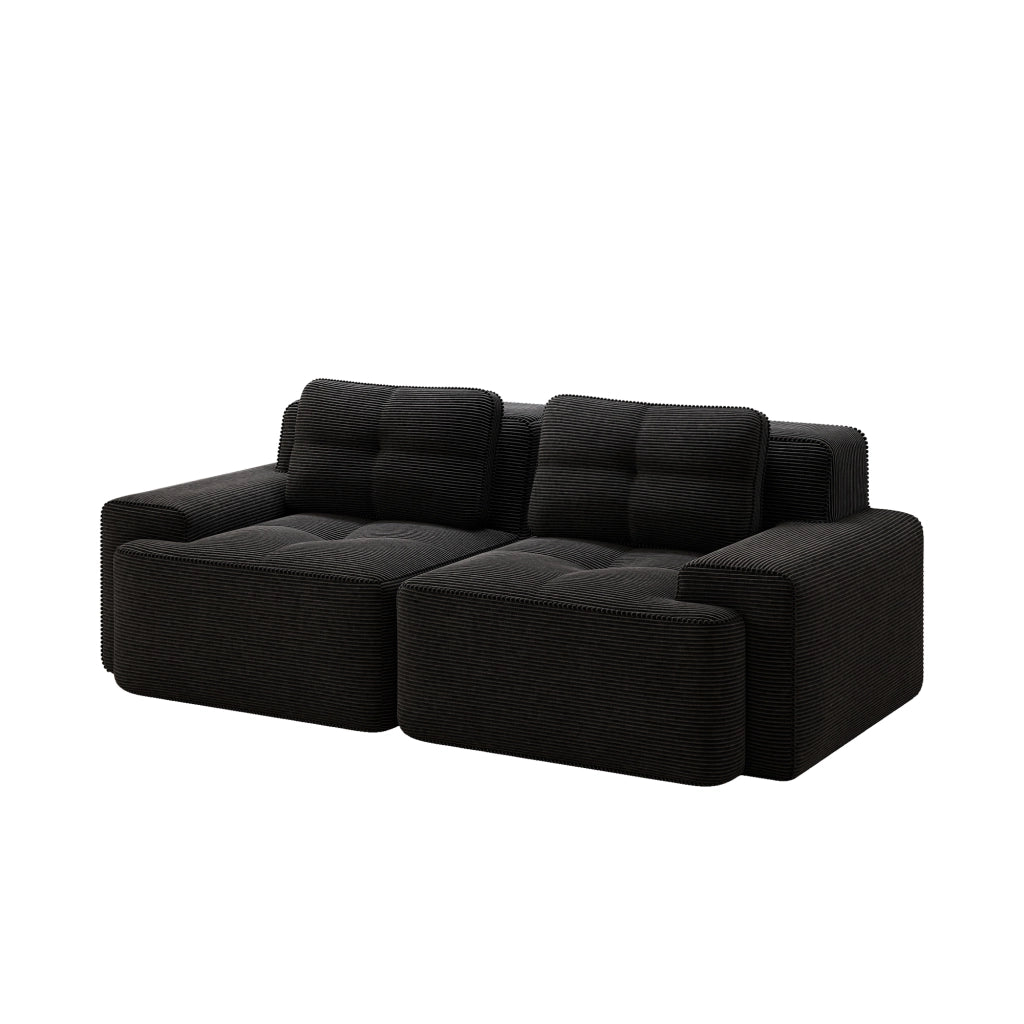 Divano modulare senza ossatura - Zephmum - Moderno, profondo, in velluto a coste, letto, nero