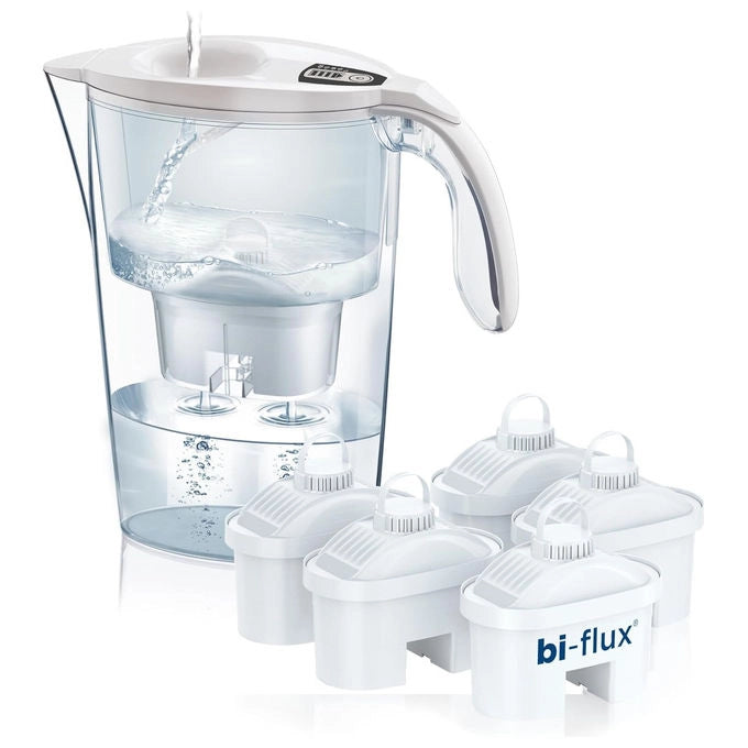 Laica caraffa filtrante J31KF Alka Water, timer digitale, capacita' 2,3 litri, filtro Bi-flux, coperchio Quick Fill