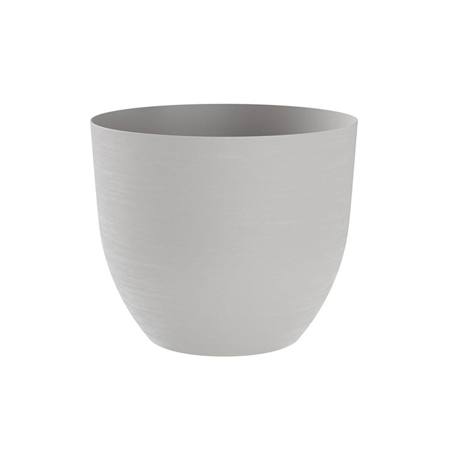 Vaso Rotondo Indoor e Outdoor con Riserva D'acqua Over Cloud Ø28 cm in Plastica Grigio Chiaro