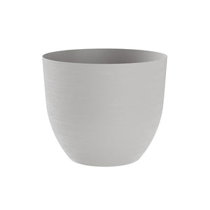 Vaso Rotondo Indoor e Outdoor con Riserva D'acqua Over Cloud Ø28 cm in Plastica Grigio Chiaro