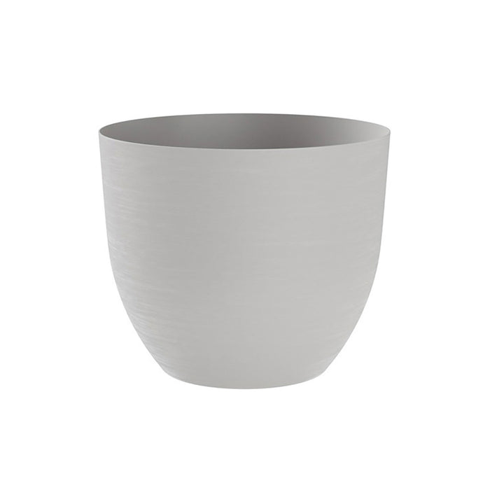 Vaso Rotondo Indoor e Outdoor con Riserva D'acqua Over Cloud Ø28 cm in Plastica Grigio Chiaro
