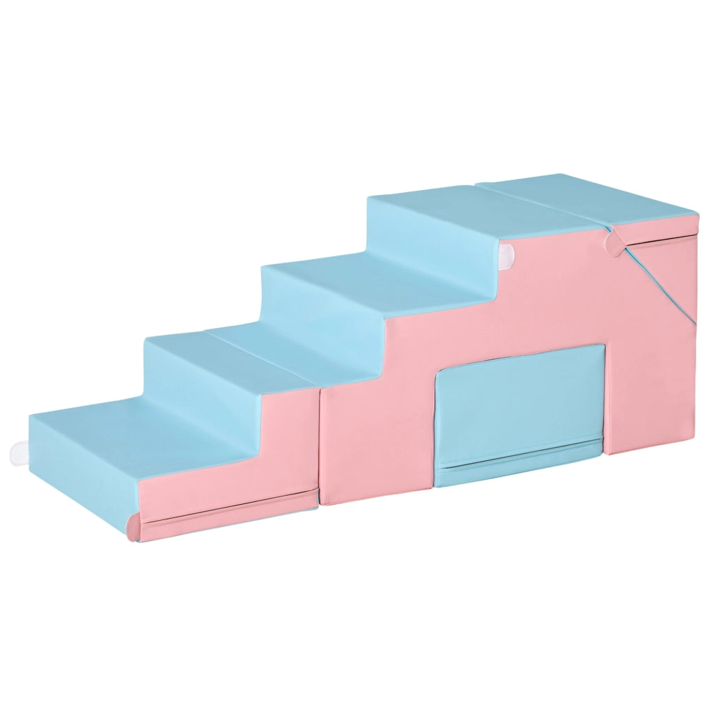 Casetta per bambini con scivolo e arrampicata ¨C zephmum ¨C rosa e blu 86x49x47 cm