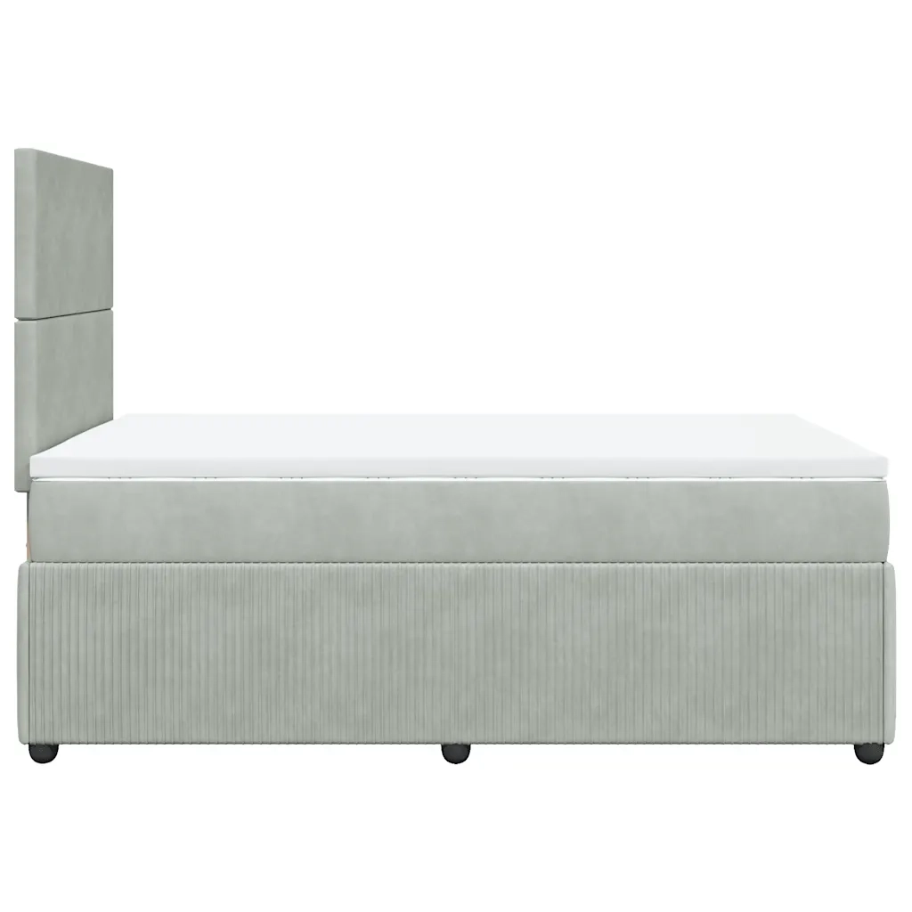 vidaXL Giroletto a Molle con Materasso Grigio Chiaro 120x200cm Velluto