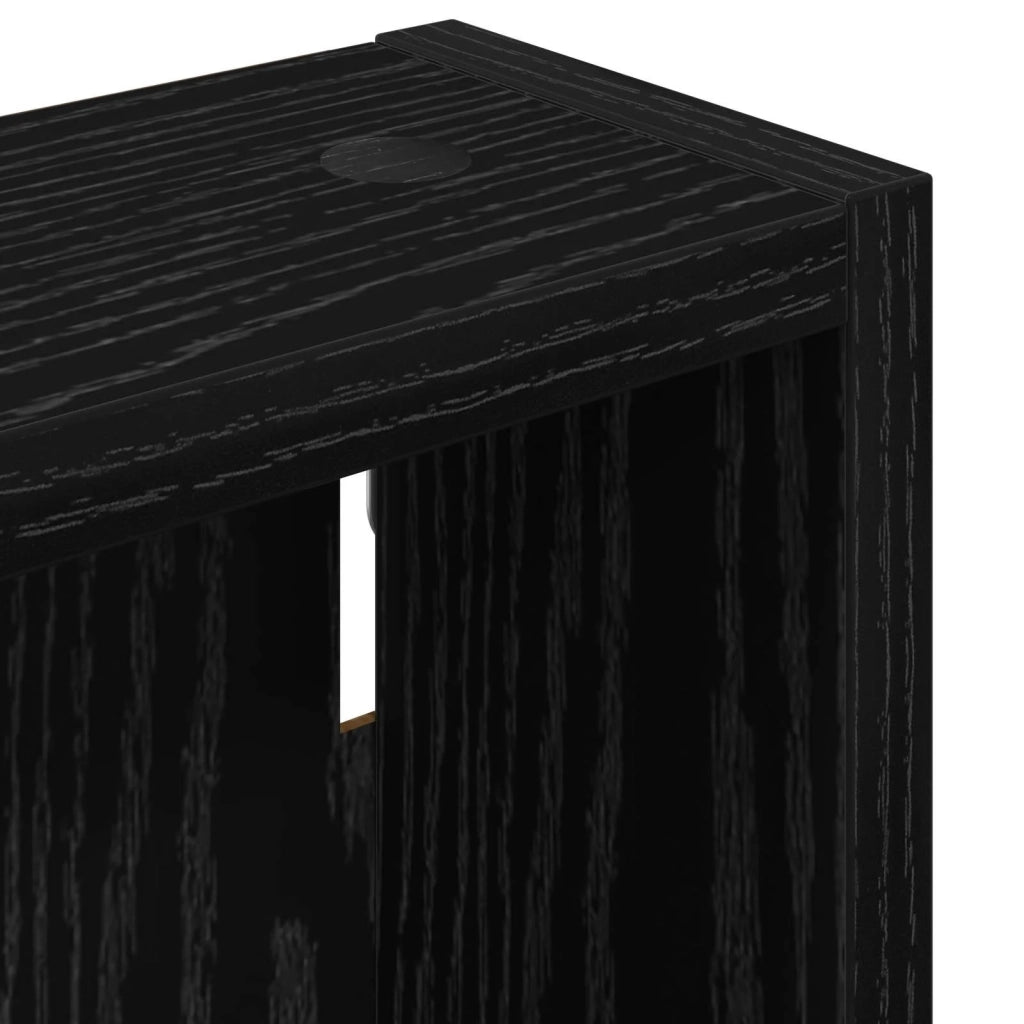 Armadio da bagno a muro Rovere Nero 30 x 10 x 50 cm