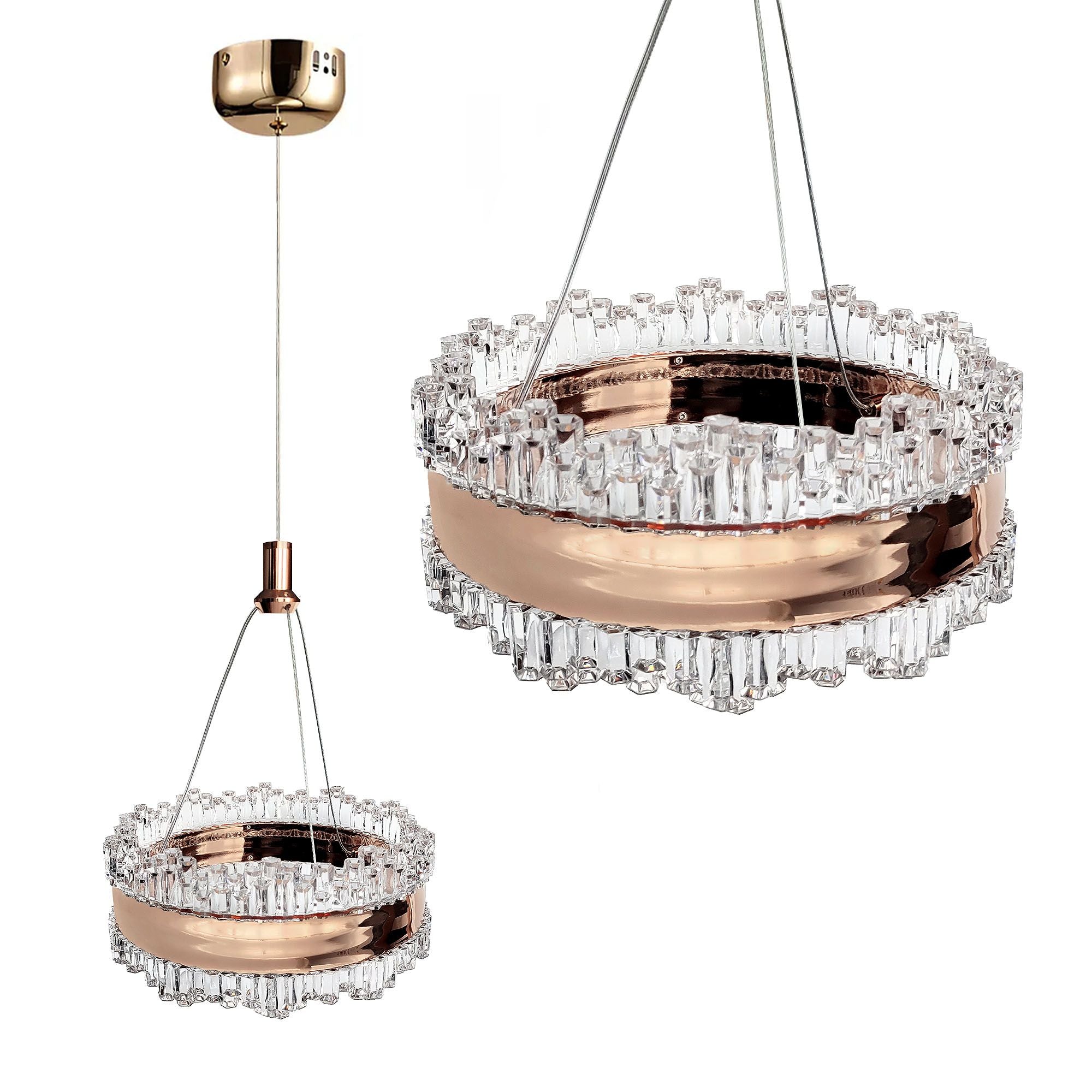 Lampadario A Sospensione In Cristallo Led Lhj099-cp Gold