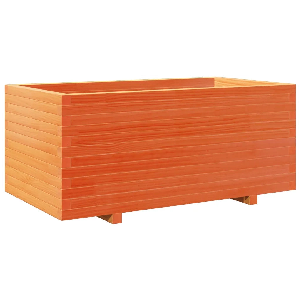 Fioriera Giardino-Vaso da Esterno-Contenitore per Piante Marrone Cera 110x60x49,5 Legno Massello Pino