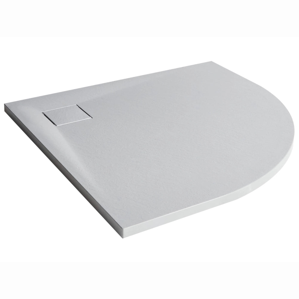Piatto doccia con scarico grigio SMC 80 x 80 x 3 cm effetto pietra naturale minimalista
