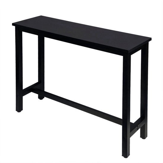 Piedistallo con sostegno per le gambe - robusto e pratico - nero stretto - adatto a diversi ambienti - 140x40x100 cm