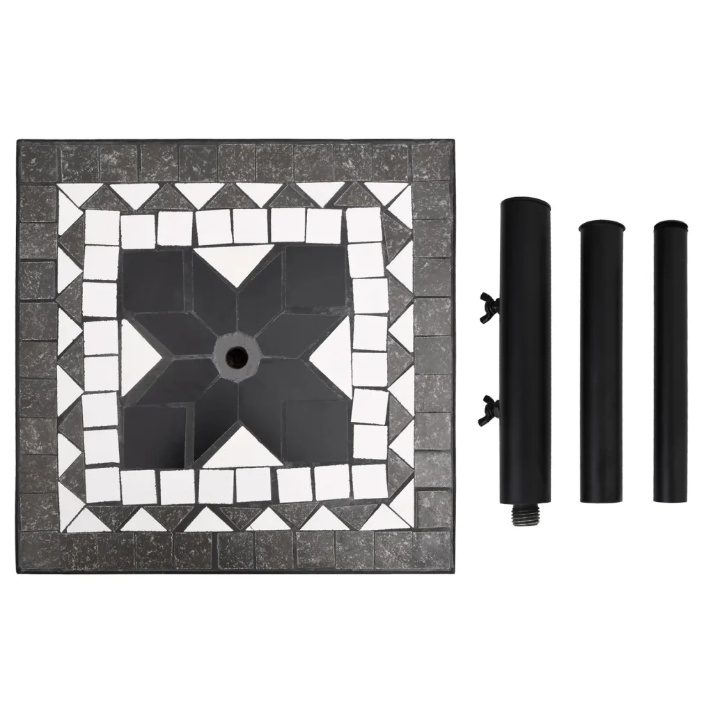 Base per Ombrellone Nero e Bianco Quadrata 12 kg CFW4601056
