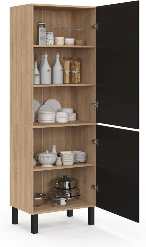 Cucina a 2 ante CINA 60 cm in faggio e nero