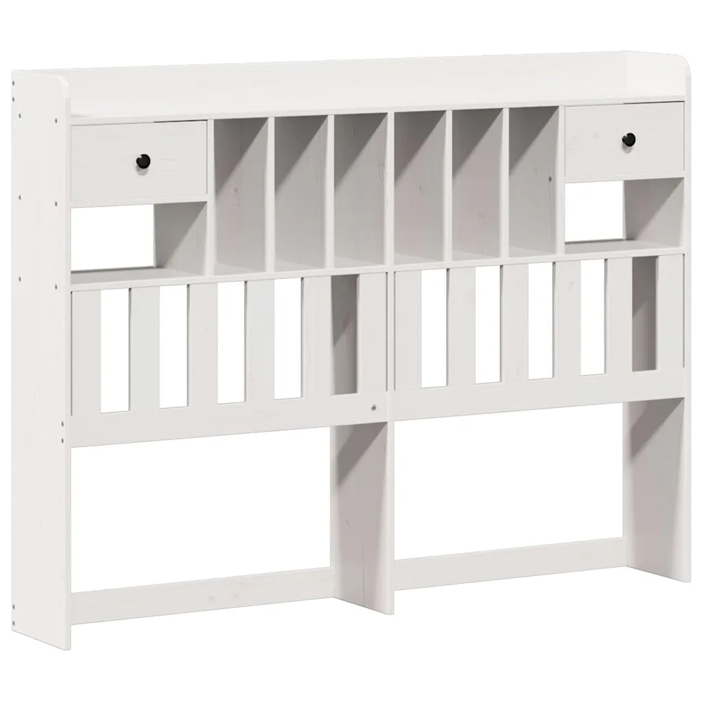 Letto matrimoniale | Letto per adulti | Letto Libreria senza Materasso Bianco 140x200 cm Legno di Pino