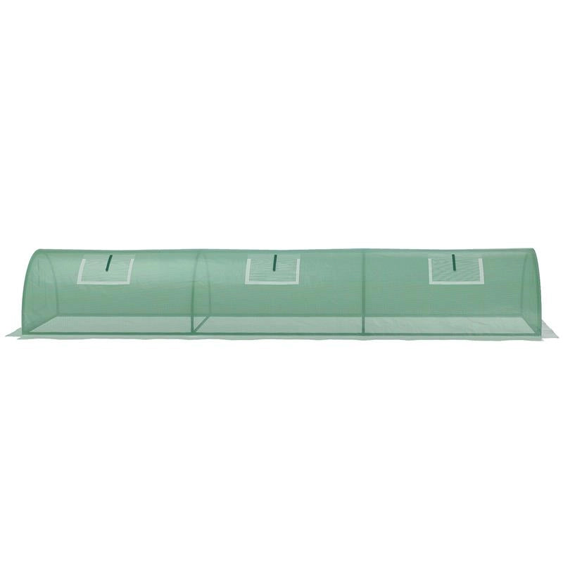 SERRA PICCOLA CON 5 FINESTRELLE E GRIGLIA CENTRALE IN ACCIAIO PE E PP 300X80X45 CM VERDE