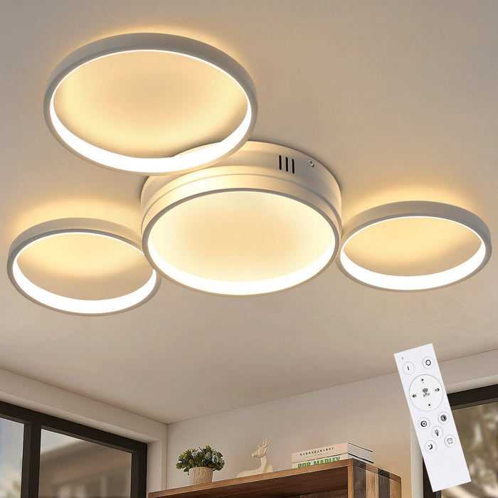 ZMH Lampada da soffitto LED 4 fiamme ad anello telecomando per camera letto