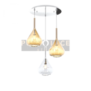 SOSPENSIONE CROMO 3 LUCI TONDA VETRI TR + 2X AM 1177CR-S3 T-TA
