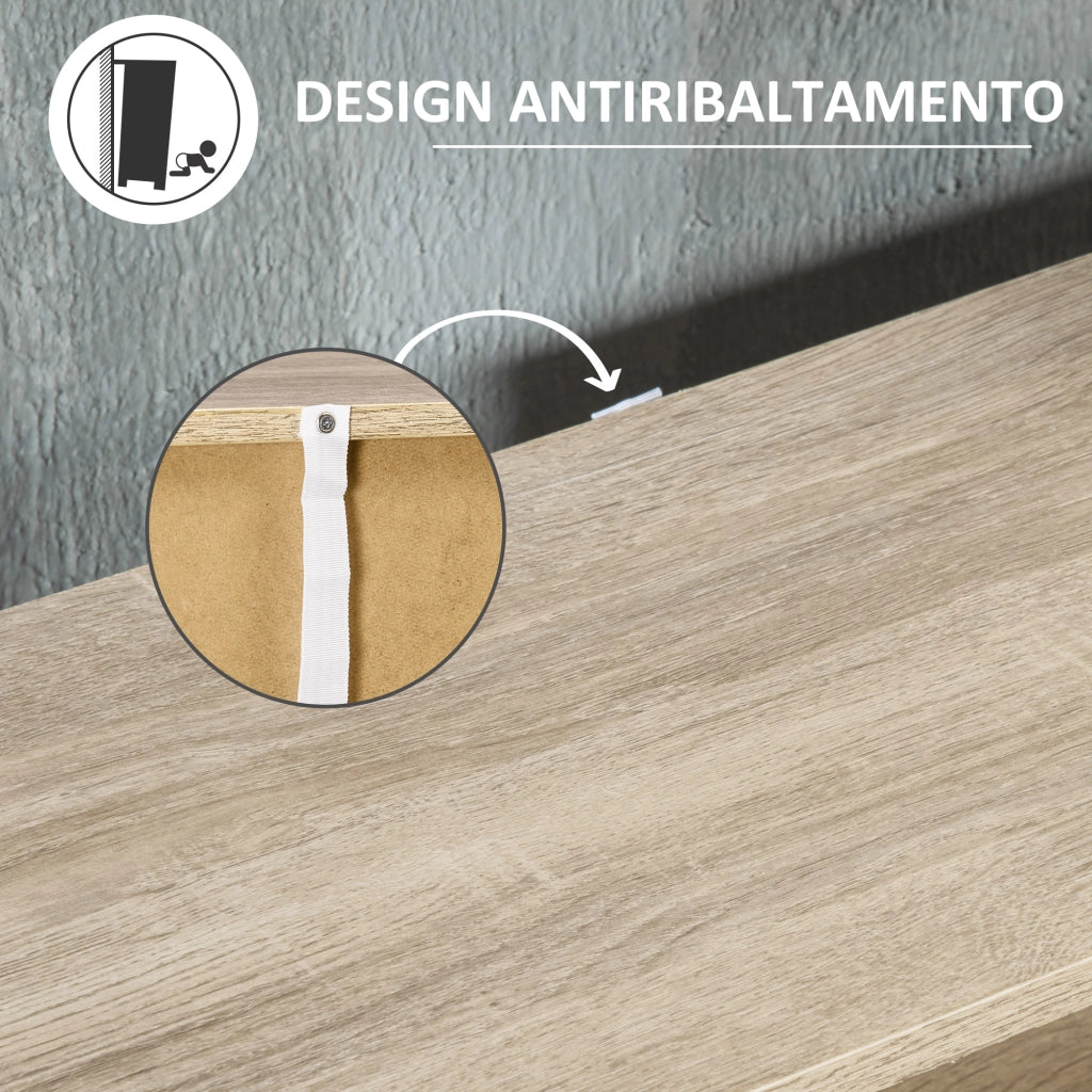 Armadio per scarpe ¨C zephmum ¨C 80x25.5x112.5cm, Bianco, Legno