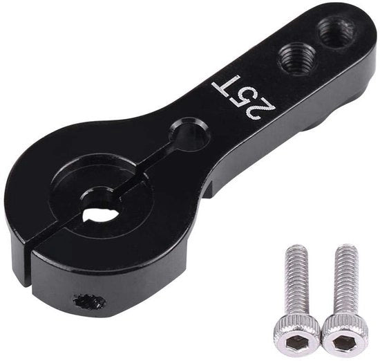Servo per auto a controllo radiocomandato con colore metallico - Regolabile 25T - Lega di alluminio - Resistente alla corrosione - Sostituzione per Futaba/Ace/TowerPro - Incluso 2 bulloni di riserva - Servo manovella