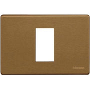 MAGIC - PLACCA 1 POSTO IN ALLUMINIO COLOR BRONZO SCURO - CON SOTTOPLACCA ISOLANTE E AGGANCIO GRADUALE PER SUPPORTO 504SA