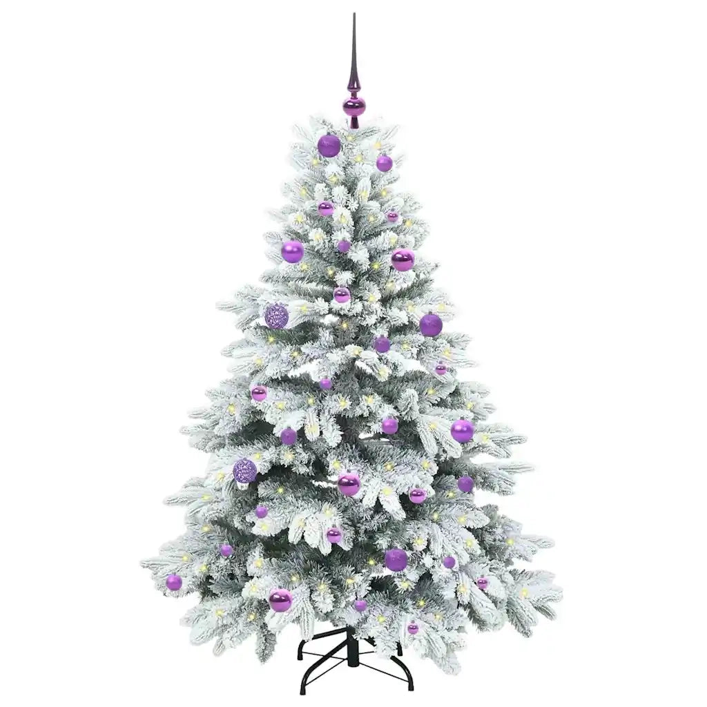 Albero di Natale | Decorazioni natalizie artificiale con 150 LED Bianco 150 cm PE e PVC