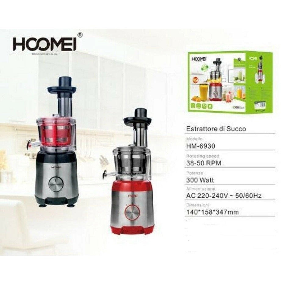 Trade Shop - Centrifuga Estrattore Di Succo Frutta Verdura 300 Watt Hoomei Hm-6930 Cucina -
