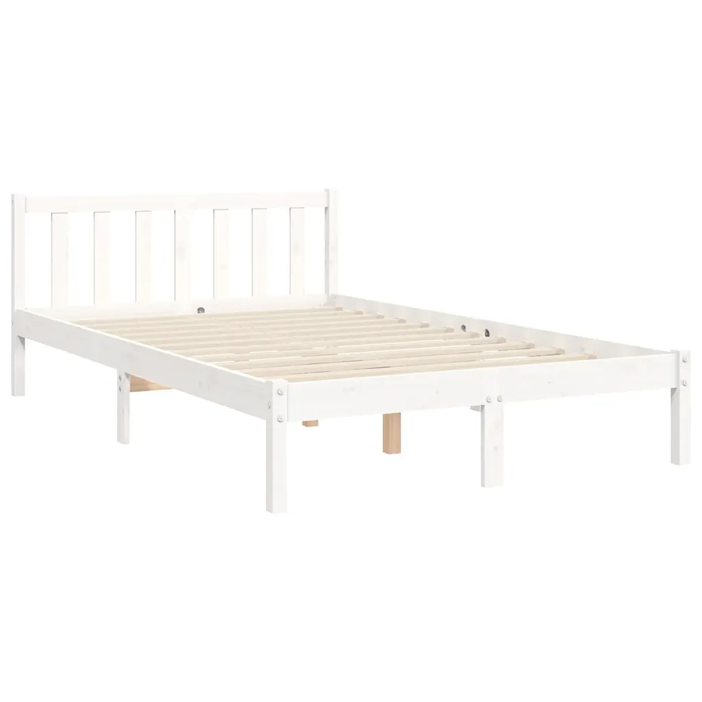 Giroletto senza Materasso-Struttura Letto Bianco 120x200 cm Legno Massello Pino 749986