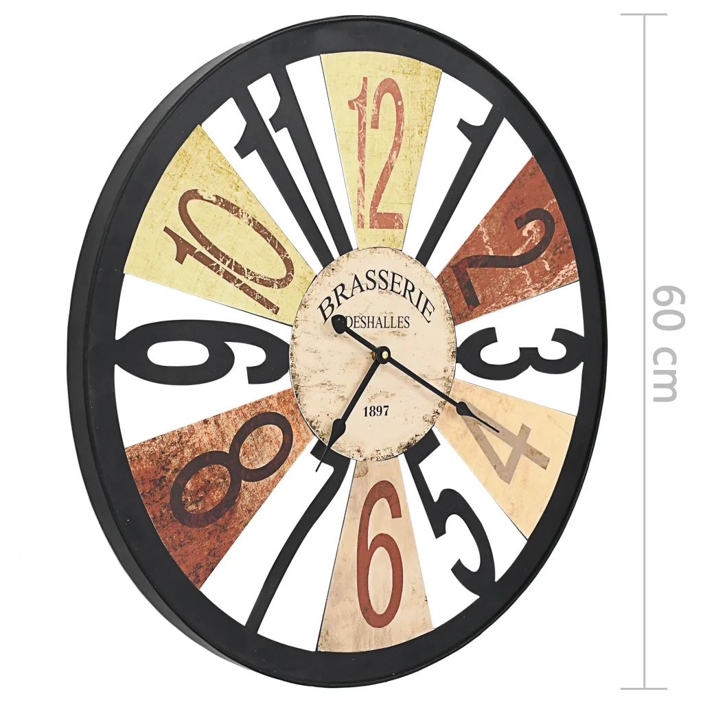 Orologio da Parete in Metallo 60 cm Multicolore 283863
