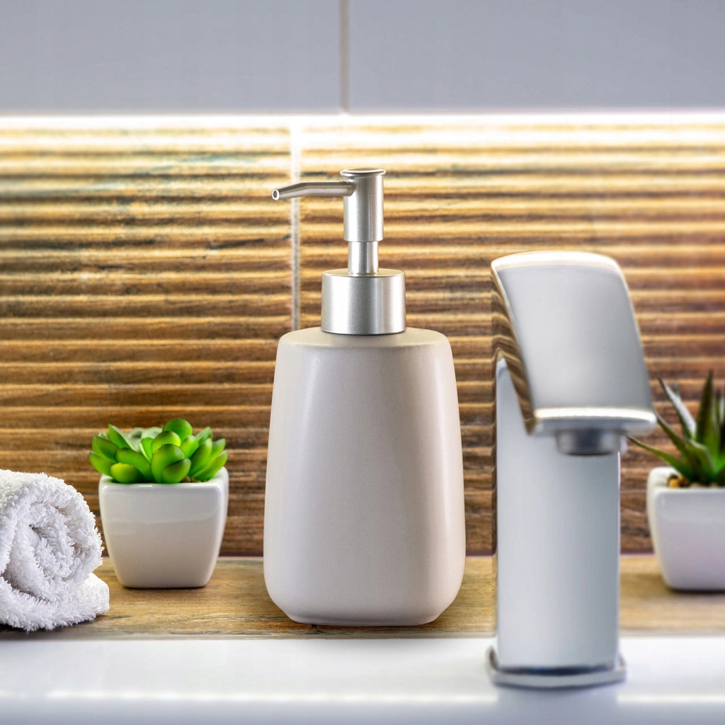 Set da bagno KADAX Set da bagno Beige Ceramica Dispenser per bicchieri 2 in 1