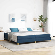 vidaXL Letto a molle Blu e Marrone 200 x 200 cm