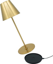Lampada da Tavolo Senza Fili con Batteria Ricaricabile da 7200 mAh e Stazione di Ricarica - Lampada da Notte Ricaricabile per Camera da Letto, Regolabile e Resistente all'Acqua in Oro
