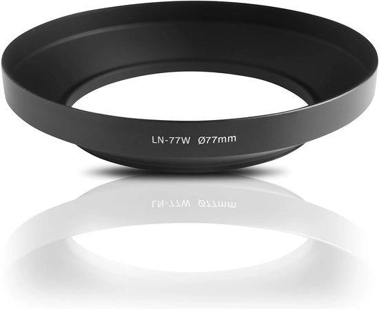 Parasole per obiettivo 77mm in alluminio CNC lavorato - Parasole per obiettivo con angolo di vista ampio - Protezione per la lente anteriore - Blocco della luce laterale - Miglioramento della qualità dell'immagine