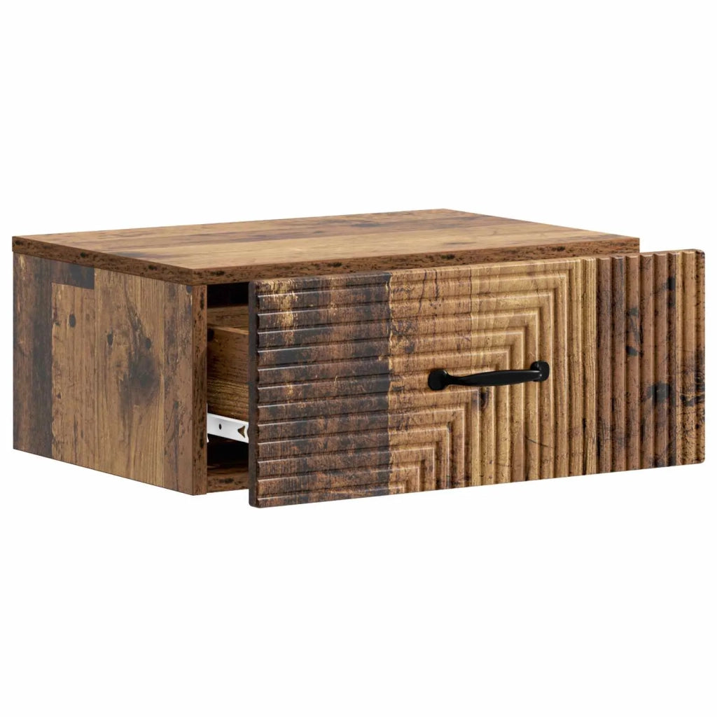 Mobiletto da notte a muro 2 pcs Legno antico 49 x 34,5 x 20 cm 898632