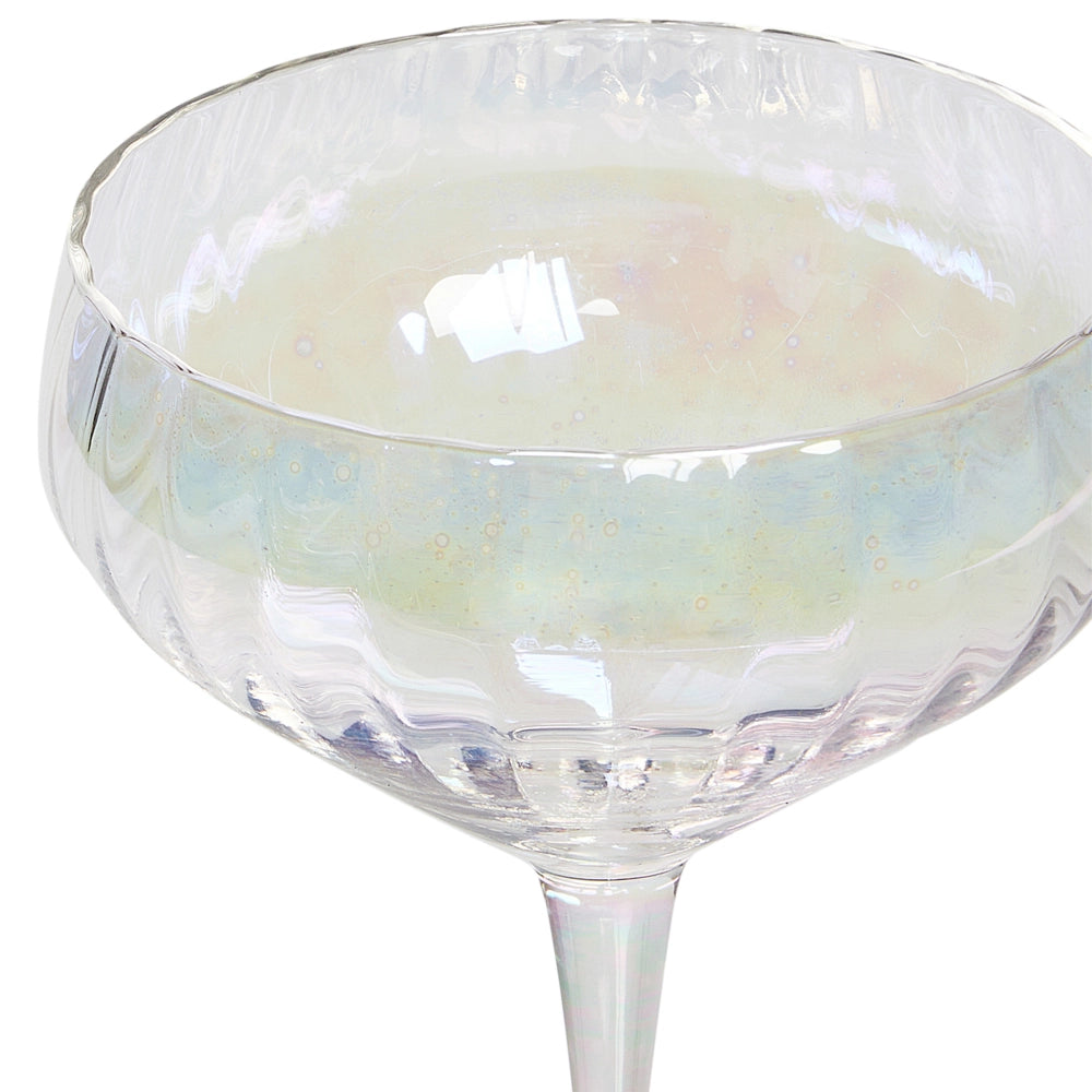 Set di 4 calici da champagne Pompadour soffiati a mano con finitura iridescente 30 cl brindisi festeggiamenti