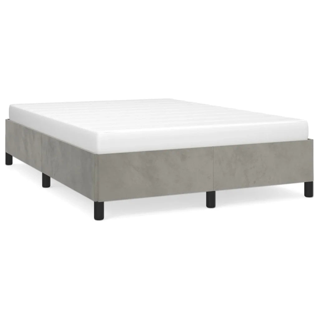 Giroletto senza Materasso-Struttura Letto Grigio Chiaro 140x190 cm Velluto 126970