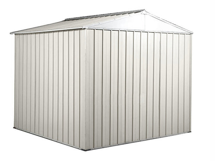 Casetta Box da Giardino in Lamiera di Acciaio Porta Utensili 275x175x215 cm Enaudi Bianco