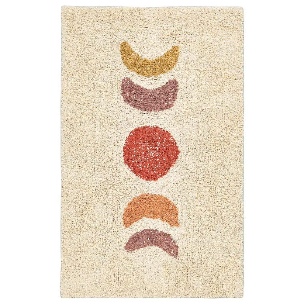 Tappeto da bagno in cotone beige 50 x 80 cm Forma rettangolare Motivo decorativo Tappeto da bagno Accessori da bagno Design moderno